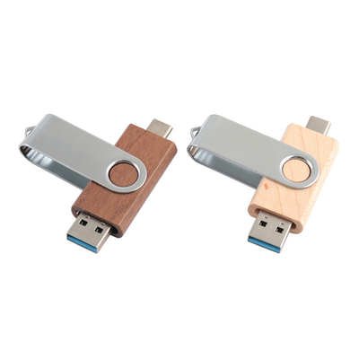 Động cơ flash USB gỗ tự nhiên 2.0 3.0 với loại C + Usb A hình dạng mới tốc độ nhanh