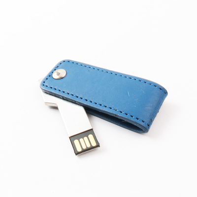 Logo dập nổi tùy chỉnh PU Leather USB Flash Drive Cổng USB 2.0