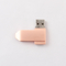 Màu vàng hồng kim loại Màu kim loại Xoắn 360 độ Ổ USB tải lên dữ liệu miễn phí
