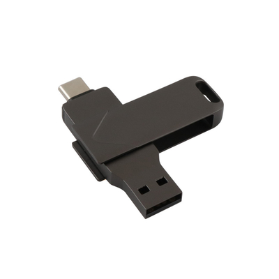 Loại C và USB Cả hai cổng Thẻ nhớ nhanh Thân kim loại Súng màu đen