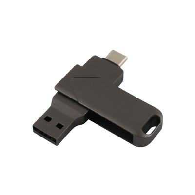 Loại C và USB Cả hai cổng Thẻ nhớ nhanh Thân kim loại Súng màu đen