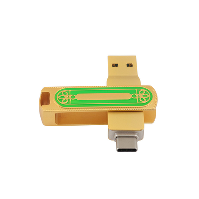 Màu xanh lá cây và vàng Loại C USB tốc độ cao 128GB 256GB 512GB 150MBS