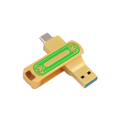 Màu xanh lá cây và vàng Loại C USB tốc độ cao 128GB 256GB 512GB 150MBS