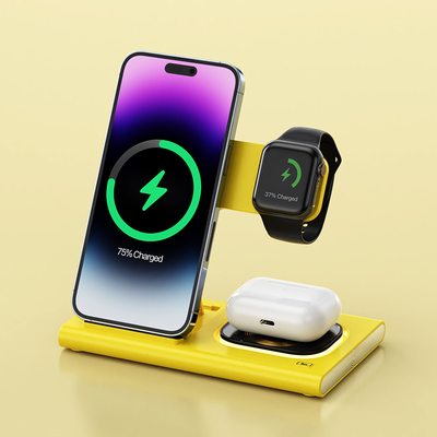 Sạc gấp không dây nhanh 3 trong 1 cho tai nghe iPhone