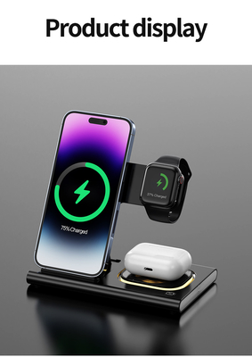 Sạc gấp không dây nhanh 3 trong 1 cho tai nghe iPhone