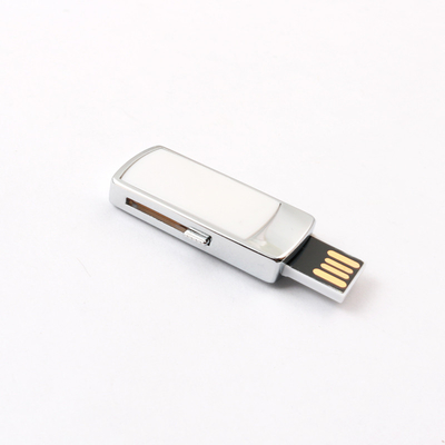 Động mạch flash USB kim loại chống va chạm bạc và tùy chỉnh màu sắc laser / mái vòm / in logo