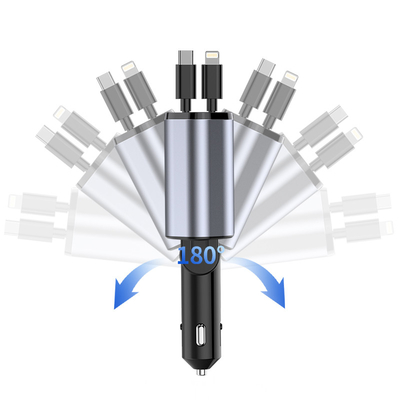 Bộ sạc xe ô tô hợp kim nhôm ABS PC cho iPhone đầu ra 5V/2.4A Đơn giản và nhẹ