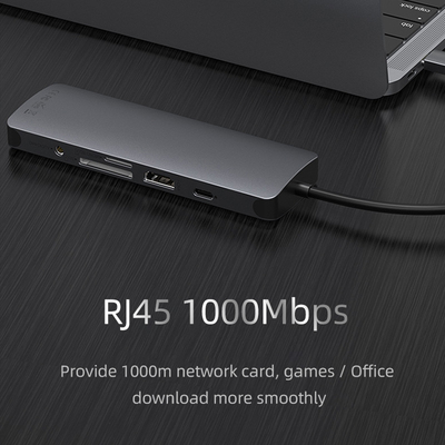 USB 3.0 Station Usb C Hub Smart Adapter / Memory Card Hub với tốc độ truyền dữ liệu 5Gbps