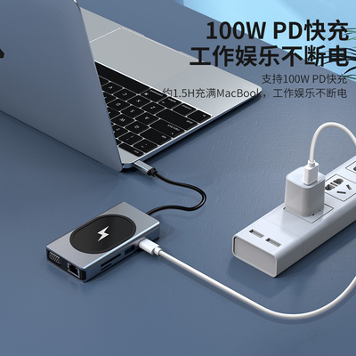 USB Type C HUB Adapter đa chức năng 9 trong một và với máy đọc thẻ nhớ