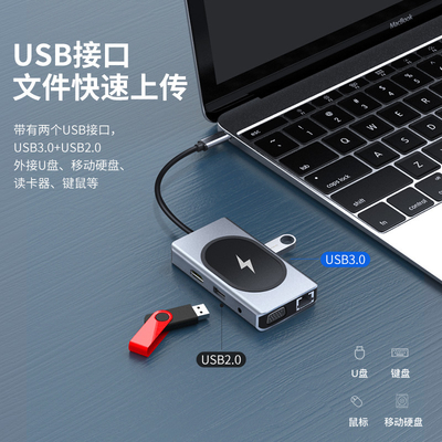 USB Type C HUB Adapter đa chức năng 9 trong một và với máy đọc thẻ nhớ