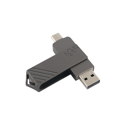 Loại kim loại C ổ đĩa flash USB hình xoắn tốc độ nhanh có thể sử dụng qua điện thoại trực tiếp