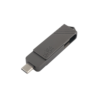Loại kim loại C ổ đĩa flash USB hình xoắn tốc độ nhanh có thể sử dụng qua điện thoại trực tiếp