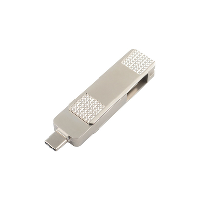 Silver Type C Metal USB Flash Drive có thể quay 360 độ với bảo vệ mật khẩu