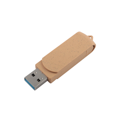 Tùy chỉnh Vibrant Beige USB với Laser khắc Logo vật liệu tái chế