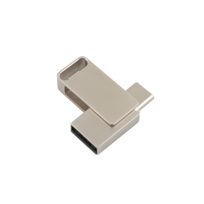 Máy nhớ flash USB bằng kim loại bạc chống nước với USB 2.0 và khắc và in logo loại C