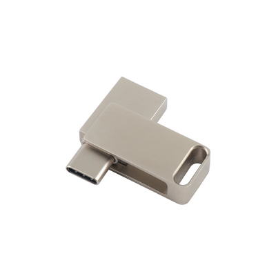 Máy nhớ flash USB bằng kim loại bạc chống nước với USB 2.0 và khắc và in logo loại C