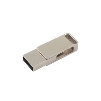 Máy nhớ flash USB bằng kim loại bạc chống nước với USB 2.0 và khắc và in logo loại C