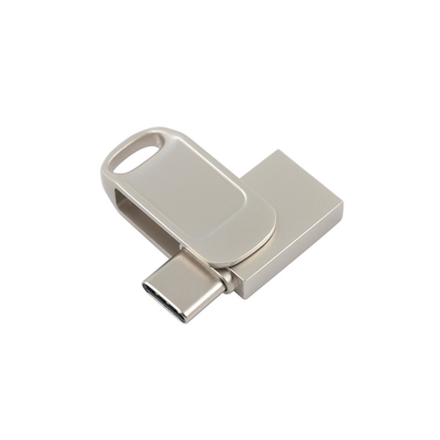 Ổ đĩa flash USB Loại C bằng kim loại bạc với logo laser, hỗ trợ USB 3.0 3.1 3.2