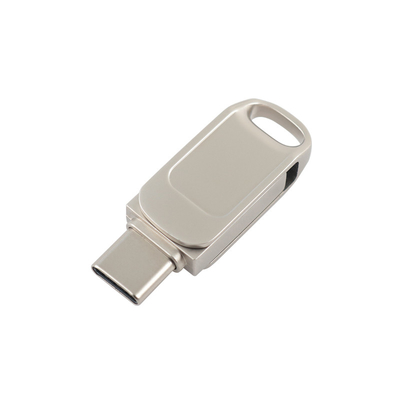 Ổ đĩa flash USB Loại C bằng kim loại bạc với logo laser, hỗ trợ USB 3.0 3.1 3.2