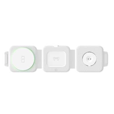 Bộ sạc không dây từ ba trong một có thể gập lại Abs nhựa cho iPhone iWatch và nhiều hơn nữa