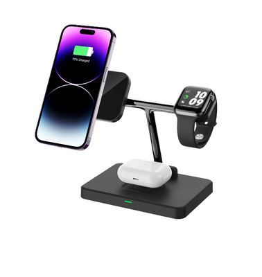 3 trong 1 Sạc nhanh Sạc không dây thẳng đứng cho tai nghe iPhone IWatch