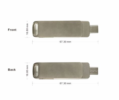 USB 3.0 Vàng Hồng Có Cả Hai Cổng Type C, USB Flash Drive Dùng Được Cho Điện Thoại Và Máy Tính, Dung Lượng 256GB 512GB
