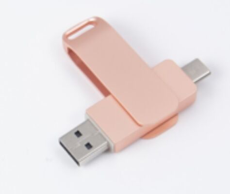 USB 3.0 Vàng Hồng Có Cả Hai Cổng Type C, USB Flash Drive Dùng Được Cho Điện Thoại Và Máy Tính, Dung Lượng 256GB 512GB