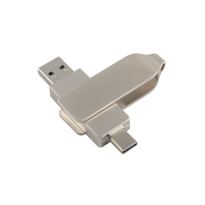 Thân màu bạc cổ điển với USB LOẠI C 128GB 256GB Kích thước usb tốc độ cao 71,4 * 16,8 * 10,1mm