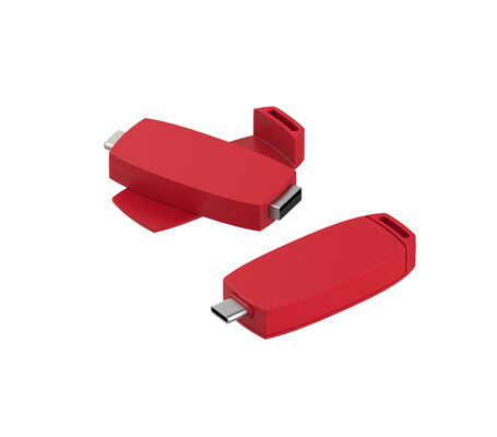 Can Rotate 360 Degrees Plastic Usb Flash Drive With Type C Ports Body Color Have White Red Black And Blue Can Do Customize Print Logo Very Fast
