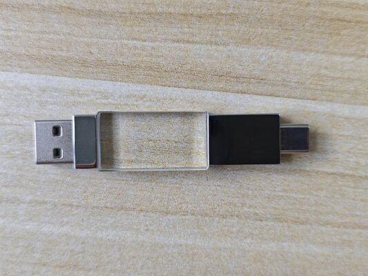 Crystal Usb 3.0 USB A với loại C Cả hai cổng đọc rất nhanh Phần tinh thể có thể khắc Logo Phần kim loại có thể Laser Logo bên trong có hai chip Flash