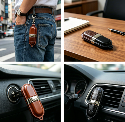 Bộ nhớ usb da hạng A Ổ đĩa flash USB da loại A có chip hạng A và vỏ ngoài bằng da dành cho giám đốc điều hành