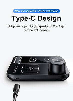 Bộ sạc không dây 3 trong 1 sạc nhanh 15W với thiết kế có thể gập lại và hút từ tính