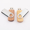 Hình dạng xoắn bằng gỗ Ổ đĩa USB bằng kim loại Hộp đựng bằng kim loại Màu tre dập nổi LOGO