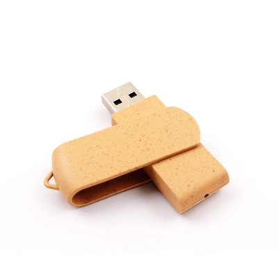 Rơm và nhựa Ổ đĩa flash 128gb Vật liệu có thể tái chế Bộ nhớ USB 3.0