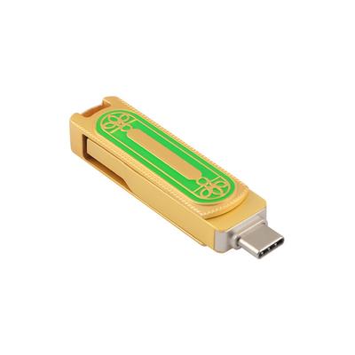 Màu xanh lá cây và vàng Loại C USB tốc độ cao 128GB 256GB 512GB 150MBS