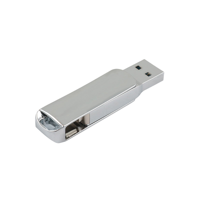 Pendrive kim loại bạc loại C có độ sáng bóng tuân thủ chứng nhận của Mỹ
