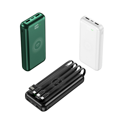 4 Cáp Với Một Thân Nhựa Power Bank Pin Lithium Siêu Tốc