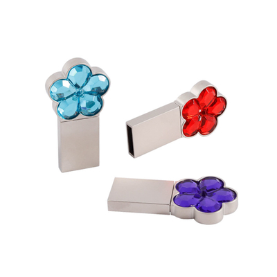 Máy tính xách tay 64g 128g USB Flash Drive kim loại hình hoa tinh thể