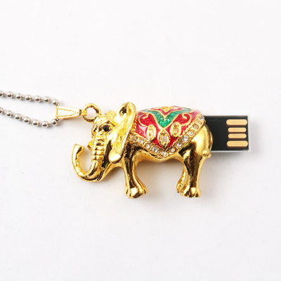 Viên đồ trang sức voi hình pha lê ổ đĩa USB ẩn bên trong bộ nhớ 64GB