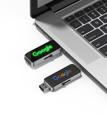 2gb khắc Logo Crystal Flash Drive Đèn sáng khi làm việc trên máy tính với đèn LED