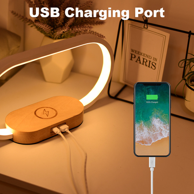 Vật liệu tái chế Sạc không dây Sạc gỗ Sạc nhanh với đồng hồ và ánh sáng