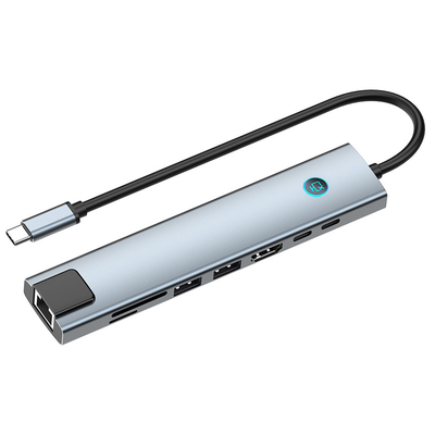 Adapter Multi Port HUB với đọc thẻ nhớ và thân máy nhôm