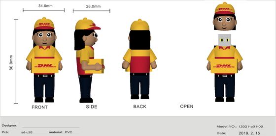 DHL Delivery Woman Person Cartoon USB Flash Drive Được thiết kế bởi khách hàng