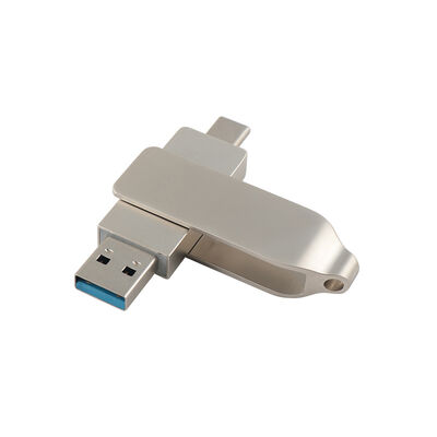 Thân màu bạc cổ điển với USB LOẠI C 128GB 256GB Kích thước usb tốc độ cao 71,4 * 16,8 * 10,1mm