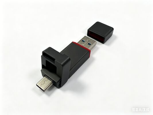 Ổ đĩa flash USB kim loại màu đen có cổng loại C phù hợp với yêu cầu của khách hàng Thân kim loại có thể biểu tượng bằng laser