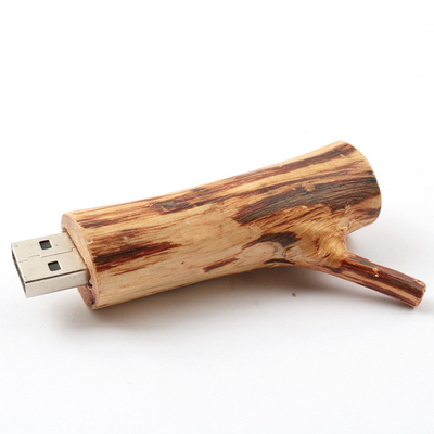 Hình dạng rễ cây bằng gỗ Ổ đĩa flash USB 256GB Logo nổi