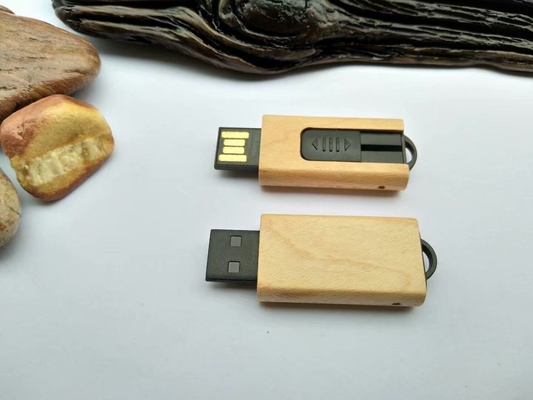 Kiểu cắm Ổ đĩa USB bằng gỗ Maple Vỏ gỗ màu dập nổi và in logo